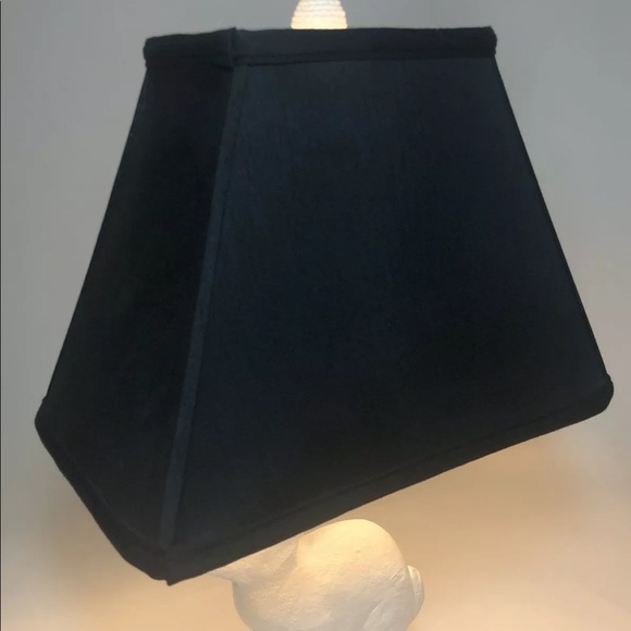 UTTERMOST white bunny lamp black linen lampshade - Picture 7 of 12